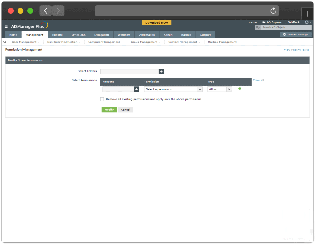 admanager ntfs permissions reporter